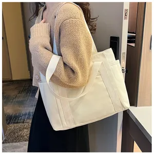Lässige Damen Canvas Tragetasche mit großem Volumen für Alltag Arbeit Schule und Reise.