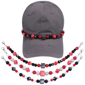 Kleurrijke Kralen Dobbelsteen Hoed Ketting Mode All Match Honkbalpet Accessoires Persoonlijkheid Trendy Sieraden Accessoire
