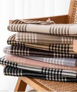 Herfst winter dikke ruitjes sjaal vrouwen lange warme comfortabele stijlvolle halsdoek
