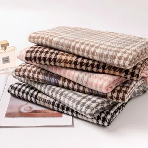 Autumn women houndstooth scarf fashion commuting warm soft tassel shawl winter neckerchief