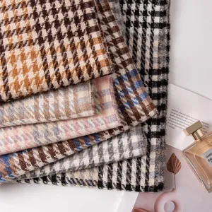 Autumn winter women houndstooth tassel scarf soft warm fashion elegant commuting shawl neckerchief