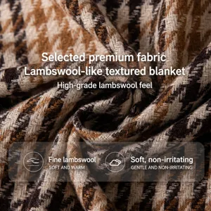 Women's classic houndstooth imitation cashmere winter warm scarf elegant tassel soft shawl.