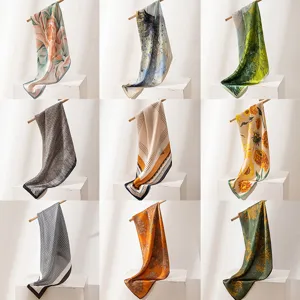 2026 spring new luxury printed fashion scarf breathable decorative neckerchief for women.