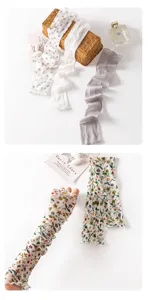 Breathable summer sun protection sleeves, thin mesh floral and solid arm covers for women.