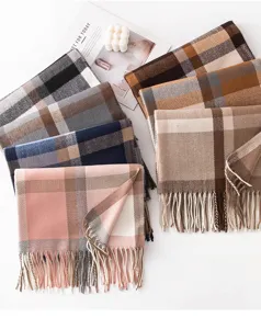 Morbida e calda sciarpa a quadri autunno inverno per uomo e donna, stile classico.