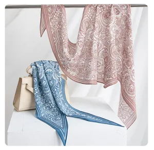 Elegant mulberry silk scarf with intricate vintage floral print, versatile luxury wrap.
