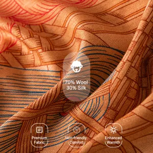 Donna seta lana sciarpa autunno inverno caldo elegante geometrico fantasia triangolare foulard