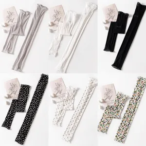 Women's Summer Thin Sun Protection Sleeves Mulberry Silk Breathable UV Protection Arm Sleeves Floral Polka Dot Solid Color