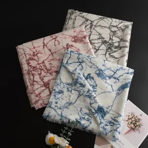 Women Cashmere Feel Scarf Winter Warm Shawl Marble Print Tassel Fringe Fashion Daily Casual Accessory