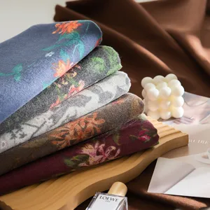 Women winter warm imitation cashmere scarf ethnic floral print shawl elegant winter fashion