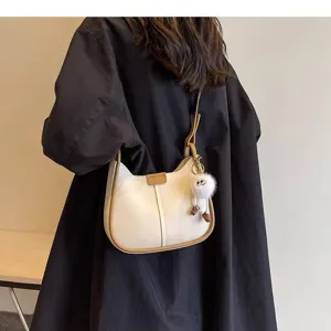 Chic women shoulder bag underarm PU leather handbag stylish crossbody bag casual purse