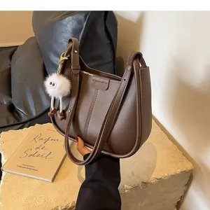 Brown stylish women shoulder underarm bag fashionable autumn winter handbag crossbody bag.