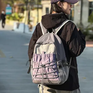 Casual outdoor travel backpack with drawstring and large capacity for hiking, sports and daily use