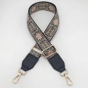 Retro ethnic embroidered wide bag strap adjustable crossbody replacement strap accessory