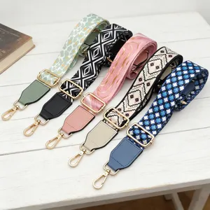 Adjustable Replacement Bag Strap Ethnic Style Geometric Printed Crossbody Shoulder Handbag Strap Replacement Belt Accessories