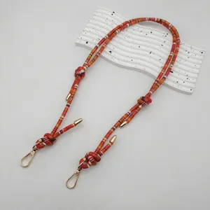 Colorful woven bag strap replacement ethnic style shoulder crossbody phone lanyard with metal hooks