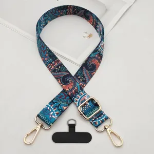 Bohemian Ethnic Style Mobile Phone Strap Adjustable Double Hooks Universal Gasket Crossbody Phone Lanyard Hanging Rope