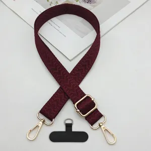 Tracolla per telefono intrecciata regolabile, cinghia universale con linguetta di supporto.