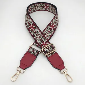 Retro ethnic style embroidered wide bag strap adjustable replacement strap accessories