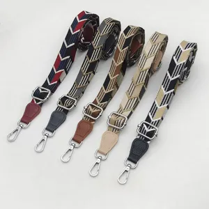 Nylon Vervangende Tasriem Verstelbare Schouderriem Geometrisch Patroon Jacquard Handtassengordel met Metalen Haken