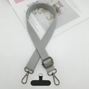 Correa para teléfono cruzada de color sólido ajustable correa de hombro de repuesto metal.