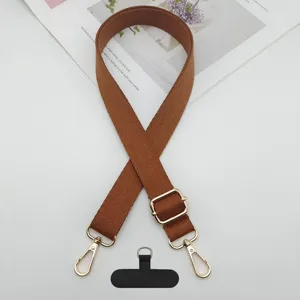 Correa de bandolera marrón ajustable de recambio para teléfono y bolsos con hebillas metálicas