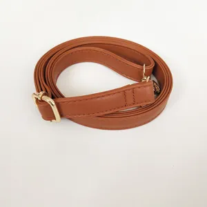 Correa de repuesto para bolso de cuero PU marrón con hebilla de metal dorado, 2cm para bolsos DIY.