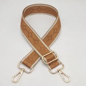 Correa de bolso tejida ajustable con bordes de contraste y diseño retro para bolsos.