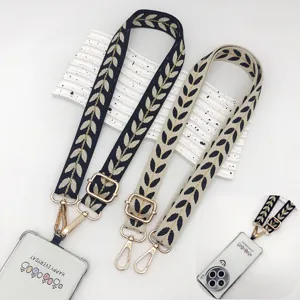 Laccetto per Cellulare Ricamo Grano Vintage Cinturino Regolabile Linguetta Universale per Custodia Accessori Moda
