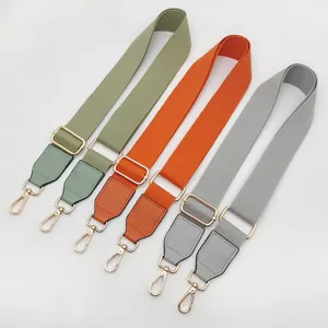 Correa de Hombro de Lona de Color Sólido Ajustable Reemplazo Bolso Cruzado Accesorios de Bolso Con Ganchos Metálicos