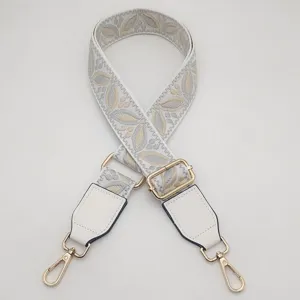 Tracolla per borsa jacquard larga 3,8 cm regolabile con dettagli in pelle PU e parti metalliche.