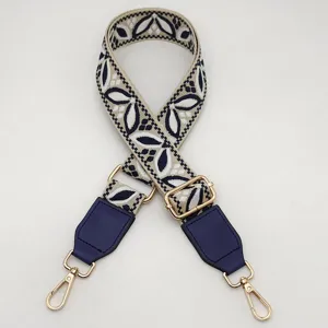 Tracolla borsa jacquard colorata larga 3.8cm di ricambio regolabile con dettagli in pelle PU.