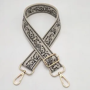 Correa de lona ajustable para bolso de 3.8cm de ancho bandolera de repuesto con hebilla dorada