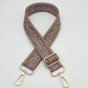 Correa de bolso ajustable de 3.8cm de ancho lona tejida étnica para hombro cruzada