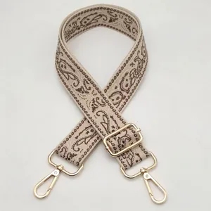 Correa de lona ancha para bolso, correa de hombro ajustable con diseño retro.