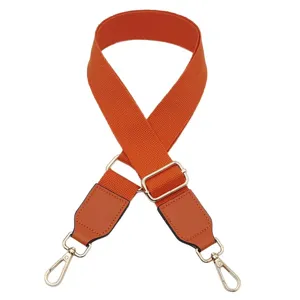 Correa de bolso ajustable de color sólido repuesto bandolera cruzada con herrajes de metal.