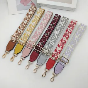 Ethnic Style Vintage Jacquard Bag Strap Adjustable Crossbody Replacement Shoulder Strap For Handbags Purses Accessories