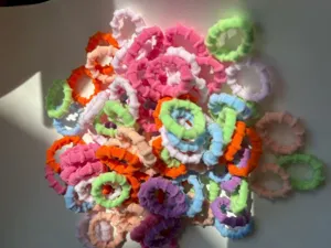 Colorful small hair ties for kids, soft elastic rubber bands for girls daily styling and ponytails.