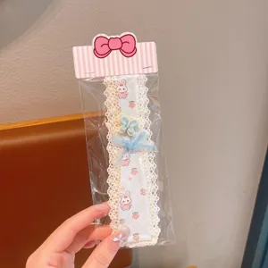 Kids sweet lace hair band with cute bunny print and bow detail, ideal for daily cute styling.