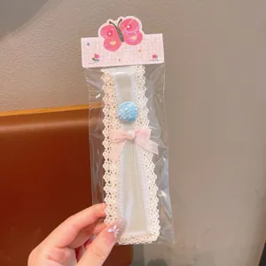 Kids fringe hair patch cute lace magic tape bang grip sweet hair accessory for baby girls