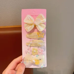Children shell mermaid hair clips set cute sweet girls hair accessories daily wear
