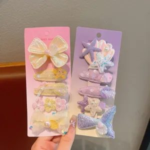 Kids Shell Mermaid Hair Clip Set Cute Glitter Hairpins for Girls Toddler Accessories