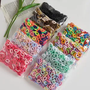 Bunte kleine haargummis elastische haarbänder für kinder und mädchen, sanfte haarschmuck.