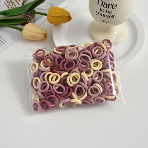 Mini seamless hair ties for kids, soft elastic small towel rings, multi-color baby hair ropes.