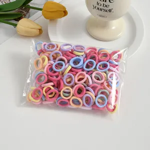 Kids mini elastic hair ties seamless colorful hair bands soft nylon hair scrunchies