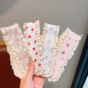Kinder Pagenschnitt Haaraufkleber Spitze Blumen Fransen Patch klebrige Matte niedlich Haarzubehör