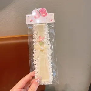 Cute children lace hair band magic paste with starfish bow, sweet baby bangs fixing accessory.