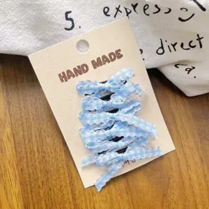 Pinzas para el pelo a cuadros azules lazo bonito accesorios para peinados diarios