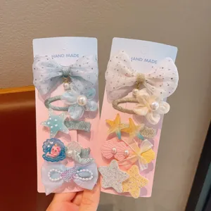 Kinder Haarklammern Set süße Meerjungfrau Muschel Schleife Haarnadeln Mädchen Accessoires Detail
