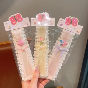 Kids lace bangs hair paste cute starfish shell hair grip set for sweet daily styling